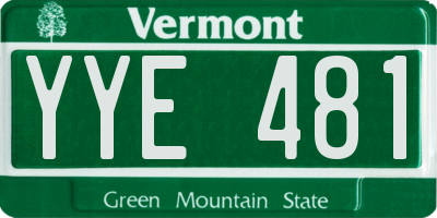 VT license plate YYE481