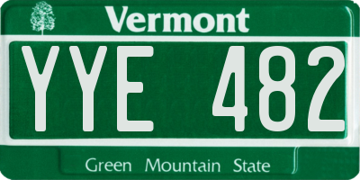 VT license plate YYE482