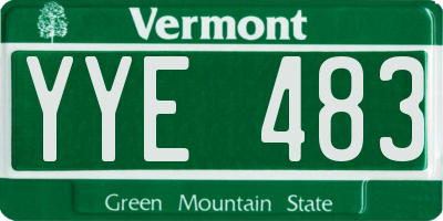 VT license plate YYE483