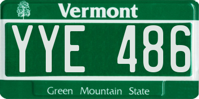 VT license plate YYE486