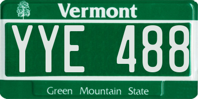 VT license plate YYE488