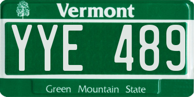 VT license plate YYE489