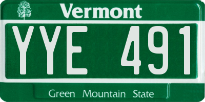 VT license plate YYE491