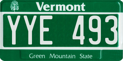 VT license plate YYE493