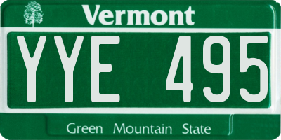VT license plate YYE495