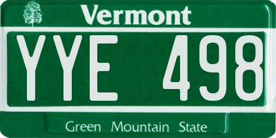 VT license plate YYE498