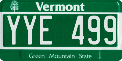 VT license plate YYE499