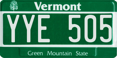 VT license plate YYE505