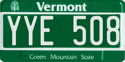 VT license plate YYE508