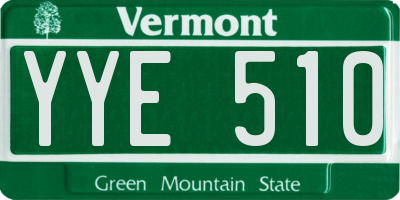 VT license plate YYE510