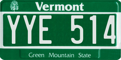 VT license plate YYE514