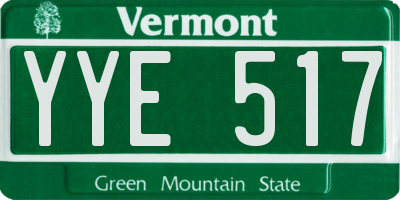 VT license plate YYE517