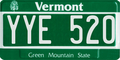 VT license plate YYE520