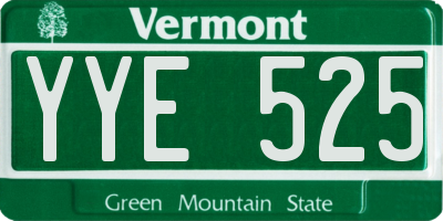 VT license plate YYE525