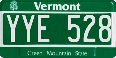 VT license plate YYE528