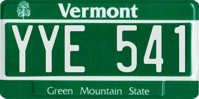 VT license plate YYE541