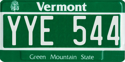 VT license plate YYE544