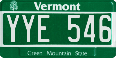VT license plate YYE546