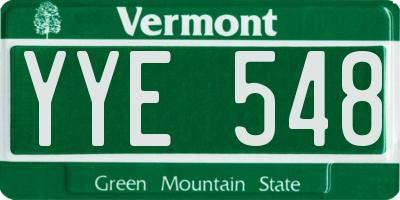 VT license plate YYE548