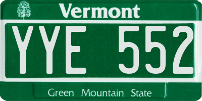 VT license plate YYE552