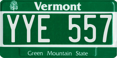 VT license plate YYE557