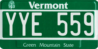 VT license plate YYE559