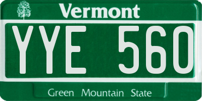 VT license plate YYE560