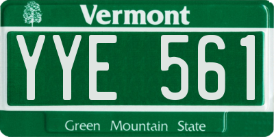 VT license plate YYE561