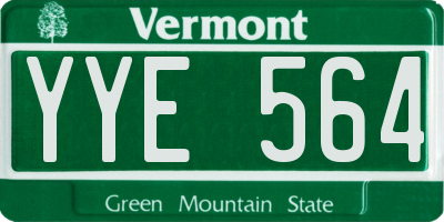 VT license plate YYE564
