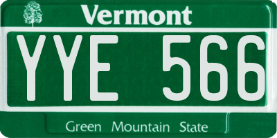 VT license plate YYE566