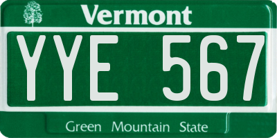 VT license plate YYE567