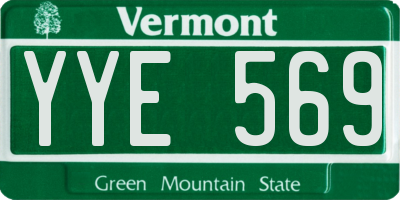 VT license plate YYE569