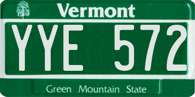 VT license plate YYE572