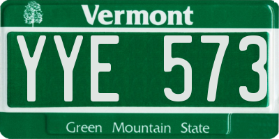 VT license plate YYE573