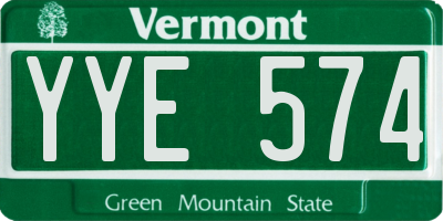 VT license plate YYE574