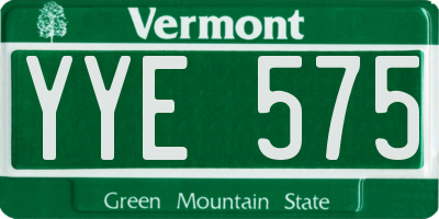 VT license plate YYE575