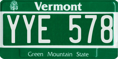 VT license plate YYE578