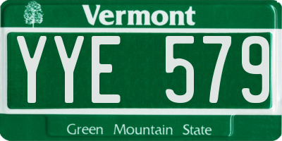 VT license plate YYE579