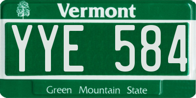 VT license plate YYE584