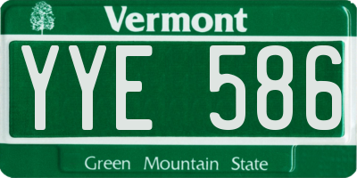 VT license plate YYE586