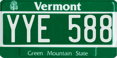 VT license plate YYE588