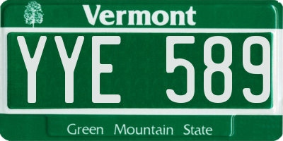 VT license plate YYE589