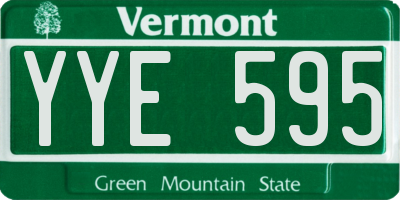 VT license plate YYE595