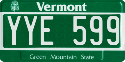 VT license plate YYE599