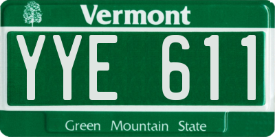 VT license plate YYE611