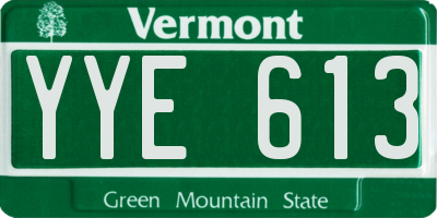 VT license plate YYE613