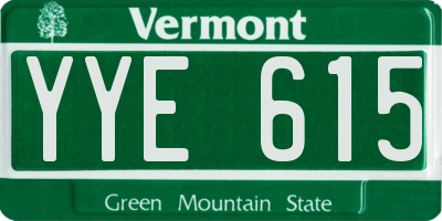 VT license plate YYE615