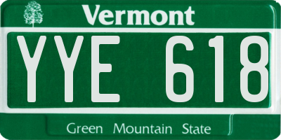VT license plate YYE618