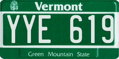 VT license plate YYE619