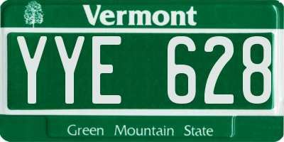 VT license plate YYE628